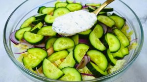 Ну очень вкусный салат из огурцов и яиц! Потрясающе Вкусный и Полезный