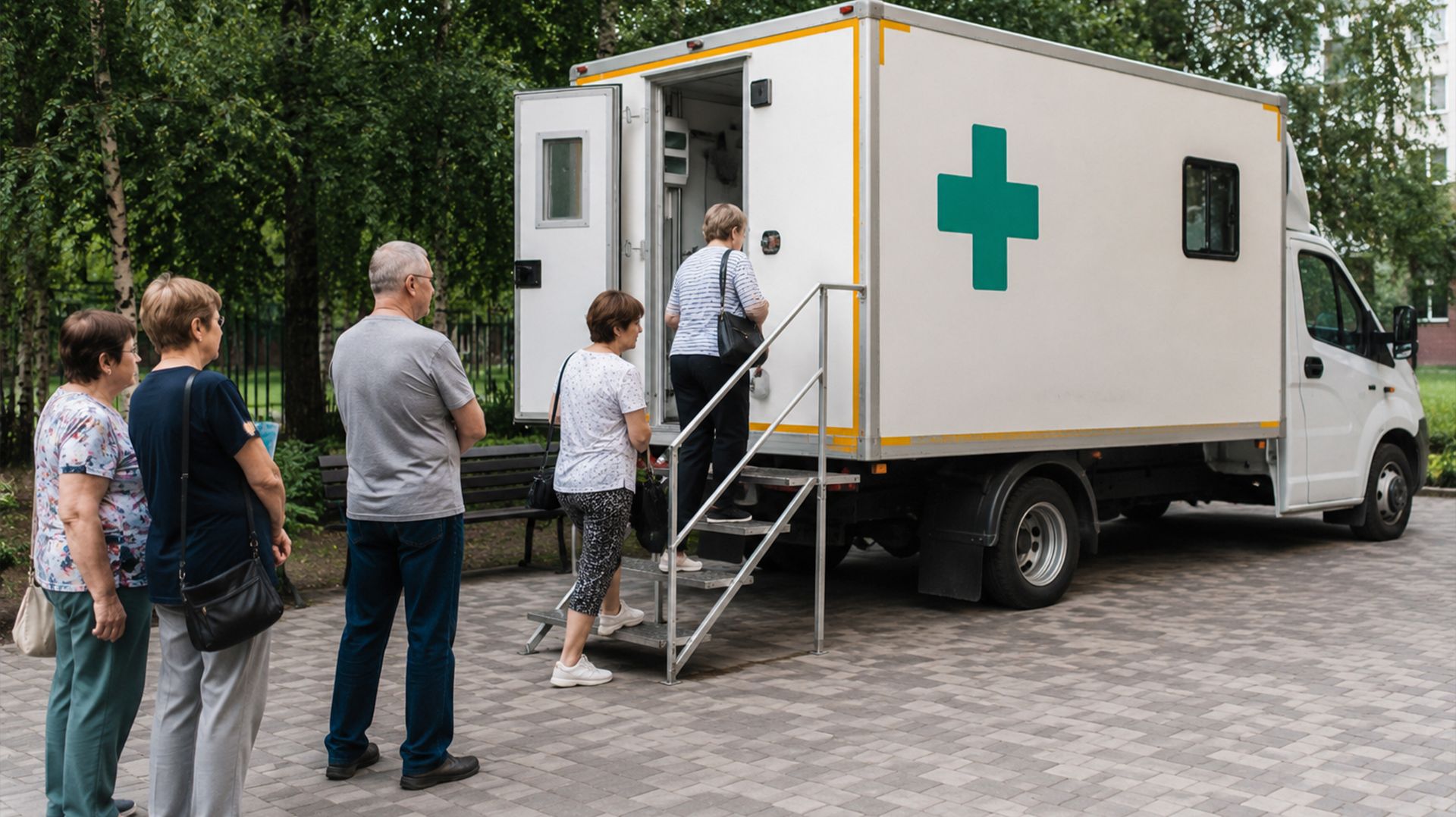 Диспансеризация в парках Подмосковья: как работают передвижные медицинские пункты смотреть онлайн
