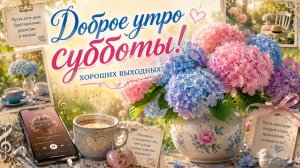 Скачать пожелания с добрым утром субботы – короткая музыкальная открытка