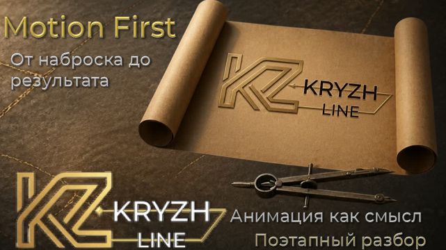KRYZH LINE: Как рождается бренд | Анимация логотипа от идеи до воплощения | Motion First