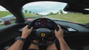 308 км/ч по автобану на Ferrari SF90 Novitec [4.0 л., V8, 1109 л.с.] POV TEST DRIVE