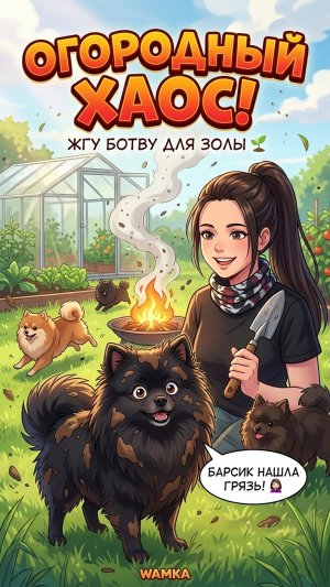 Жгу ботву для удобрений, а Барсик нашла... ГРЯЗЬ! 🤦♀️🐕
