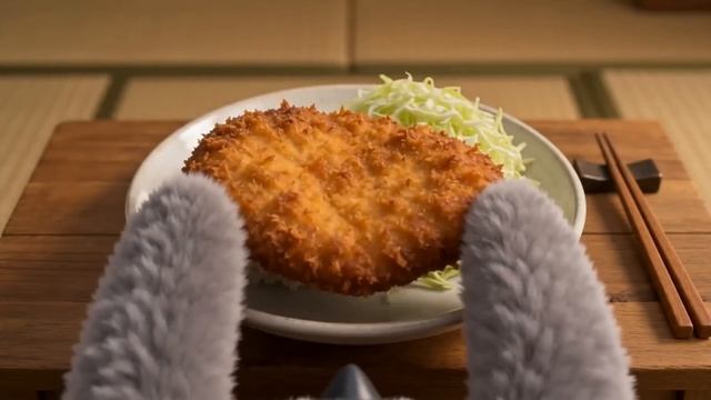 Сегодня я приготовила и съела кацудон! Мне подарили кухонный фартук ✌ Спасибо 😆