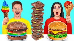Челлендж. Шоколадная еда vs. Настоящая еда #2 от Multi DO Challenge