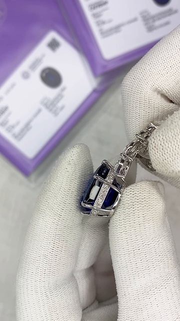 Серьги с сапфирами и лабораторными бриллиантами арт: К11342