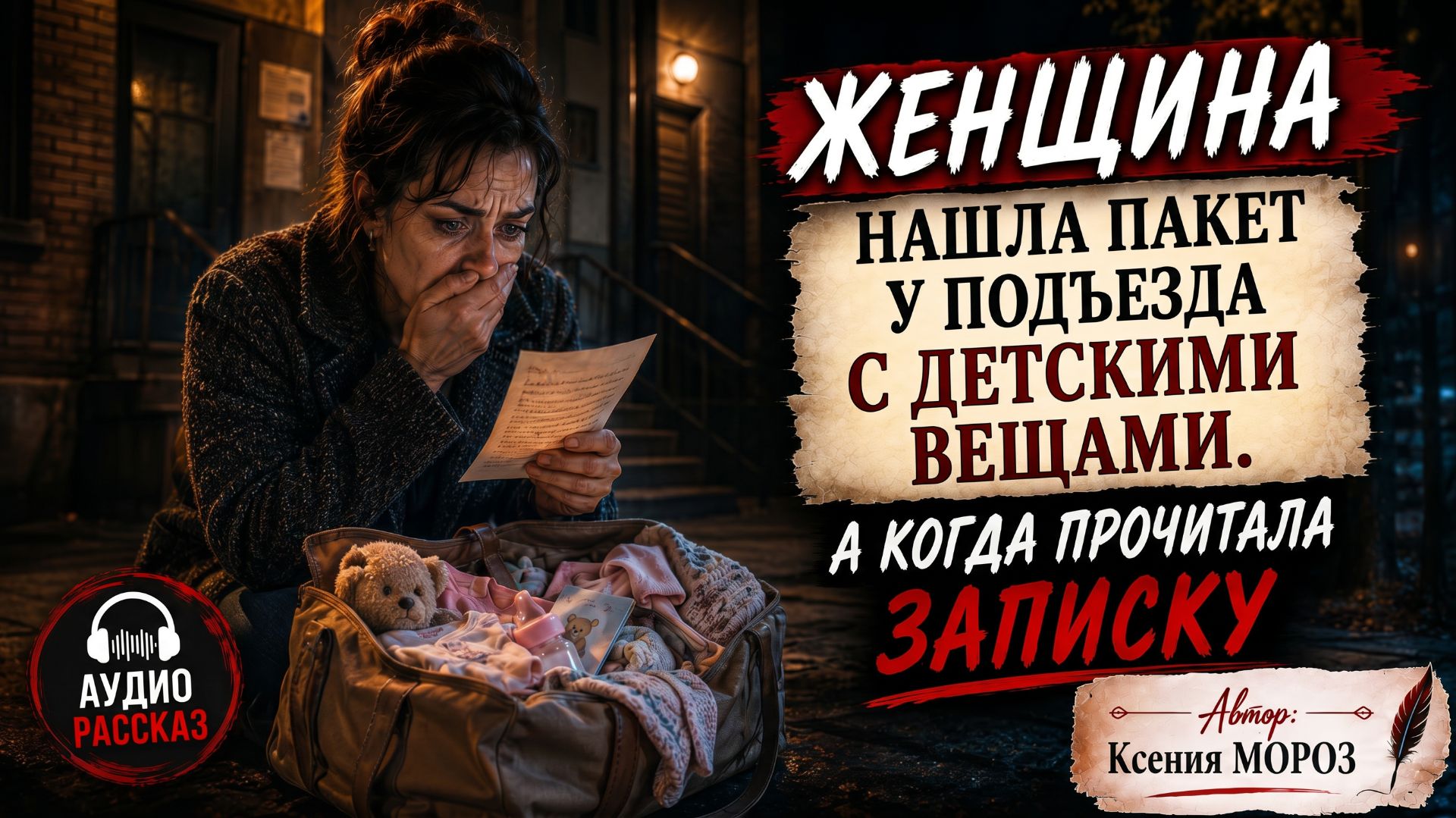 Жизненные истории / Рассказ / Женщина нашла пакет у подъезда / Слушать аудио рассказы смотреть онлайн