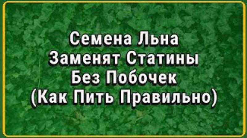 Семена льна от холестерина минус 12% за 3 недели-как это работает. смотреть онлайн