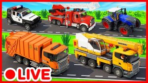 Пожарные помогают строительным грузовикам 🚒 детские игрушки