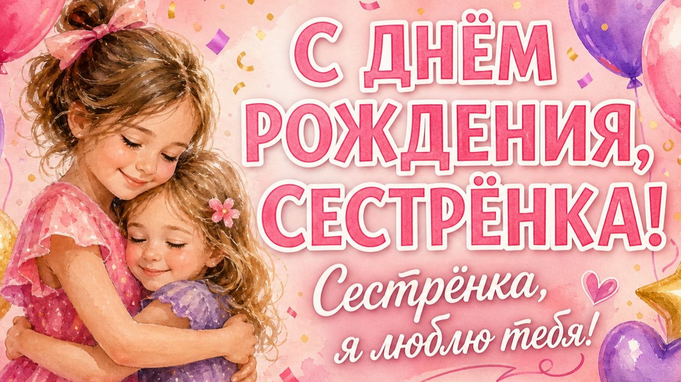 Красивая песня поздравление сестре с днем рождения — сестренка, я люблю тебя!