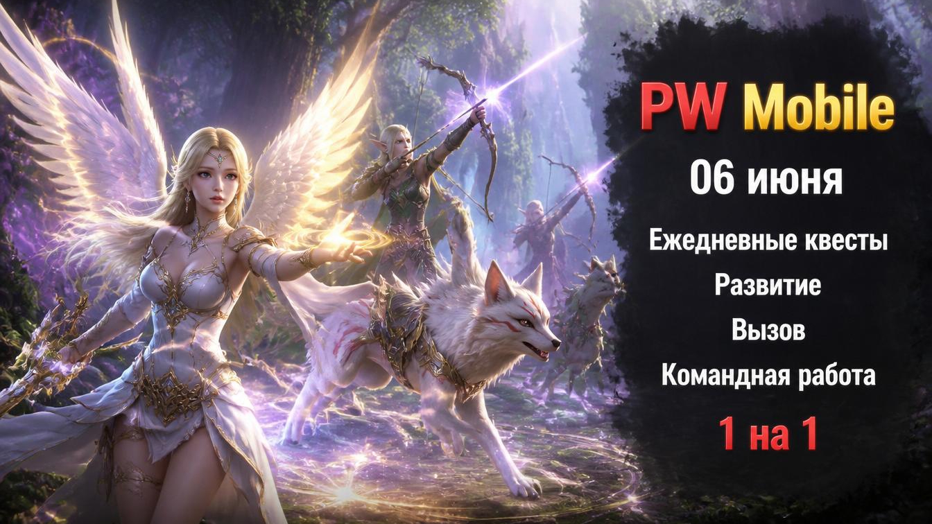 PW mobile Ежедневные квесты, развитие, вызов — проходили командой, наша пати 6 человек и PvP 1vs1