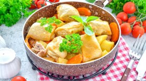 Штрудель с мясом и картошкой