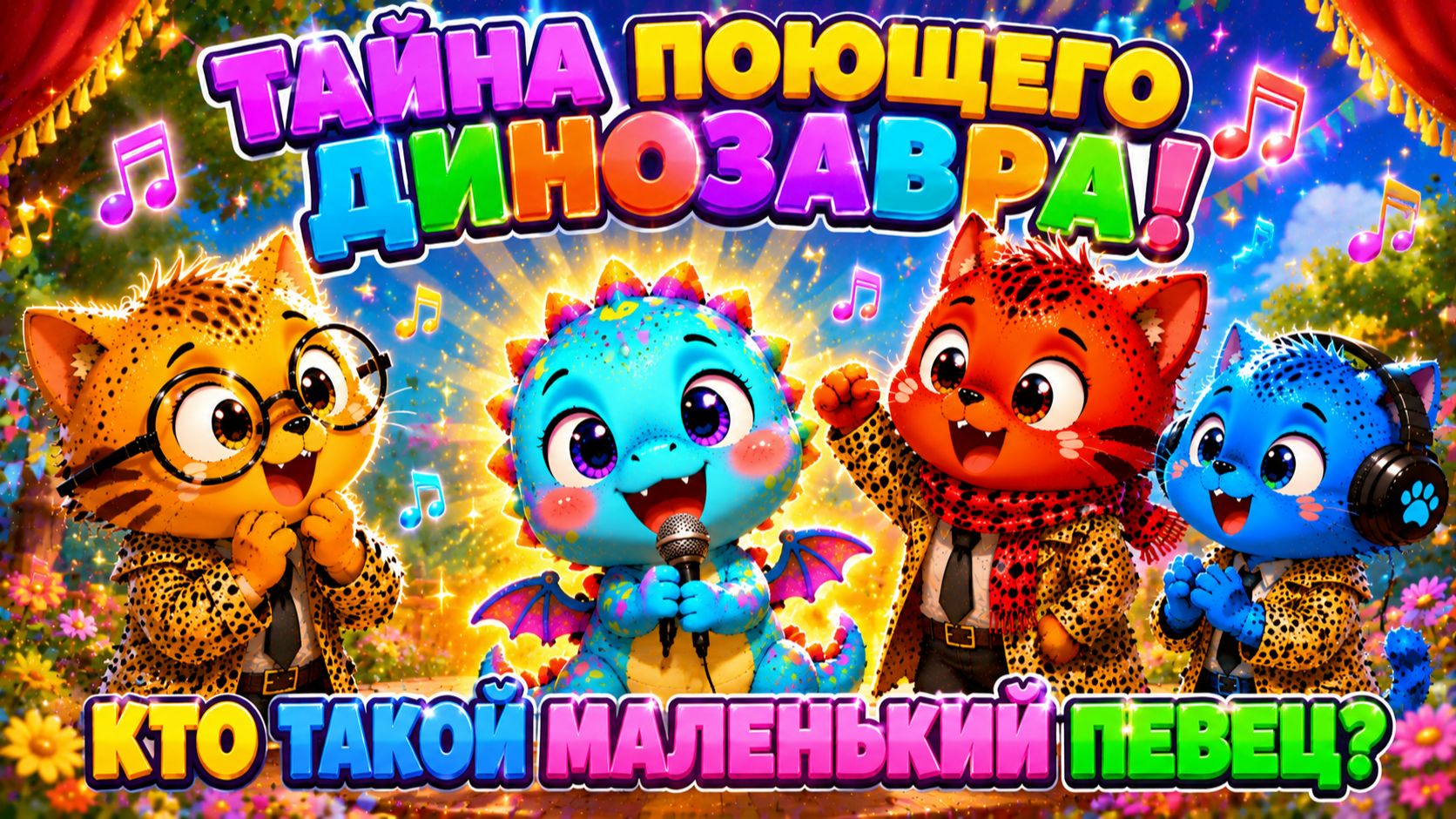 Мультики для детей. Яркие Мультики. Детские мультики.Коты-Детективы и Поющий Динозаврик