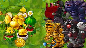 Растения против Зомби PVZ Fusion 3.6 Колючки для капусты и баррикады из железных ведер