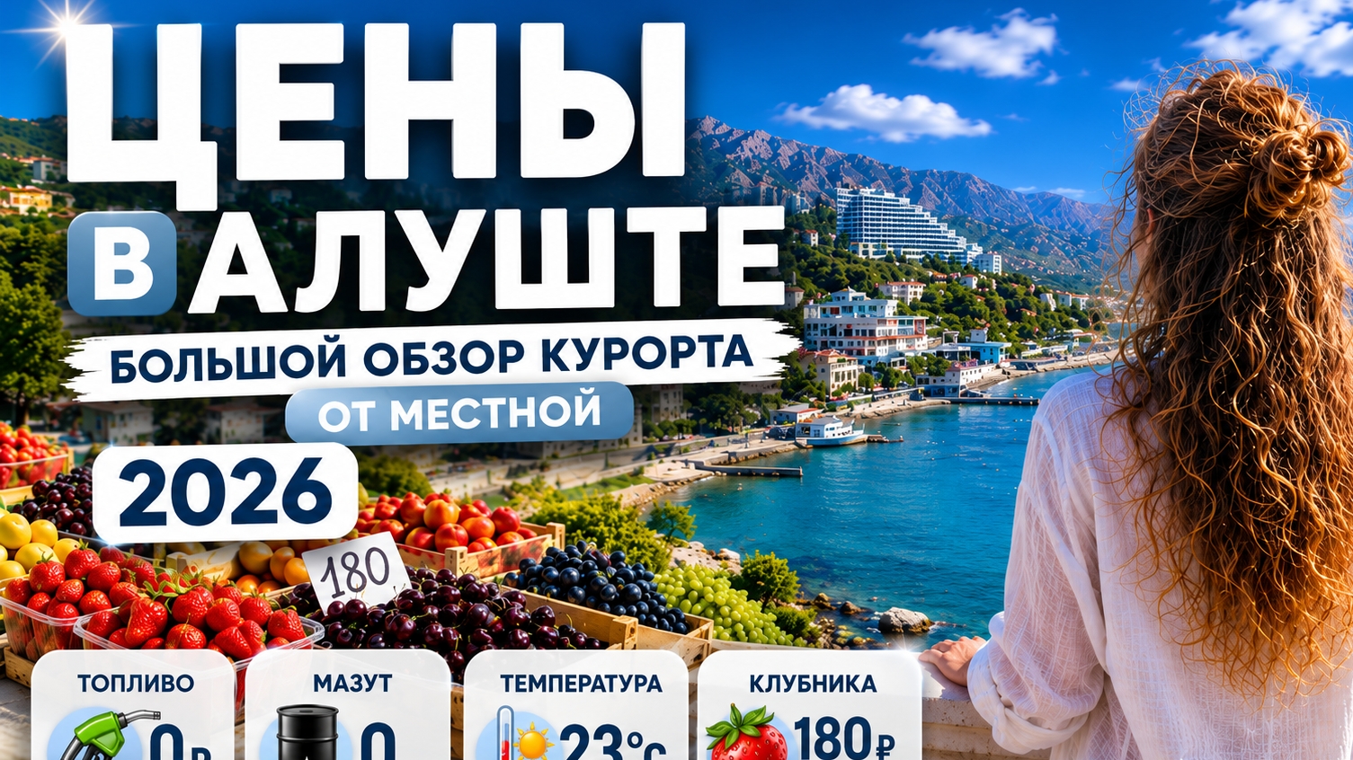 АЛУШТА. БОЛЬШОЙ ОБЗОР от МЕСТНОЙ. Топливо. Рынок. Пляжи. Кафе. Отдых в Крыму 2026 смотреть онлайн