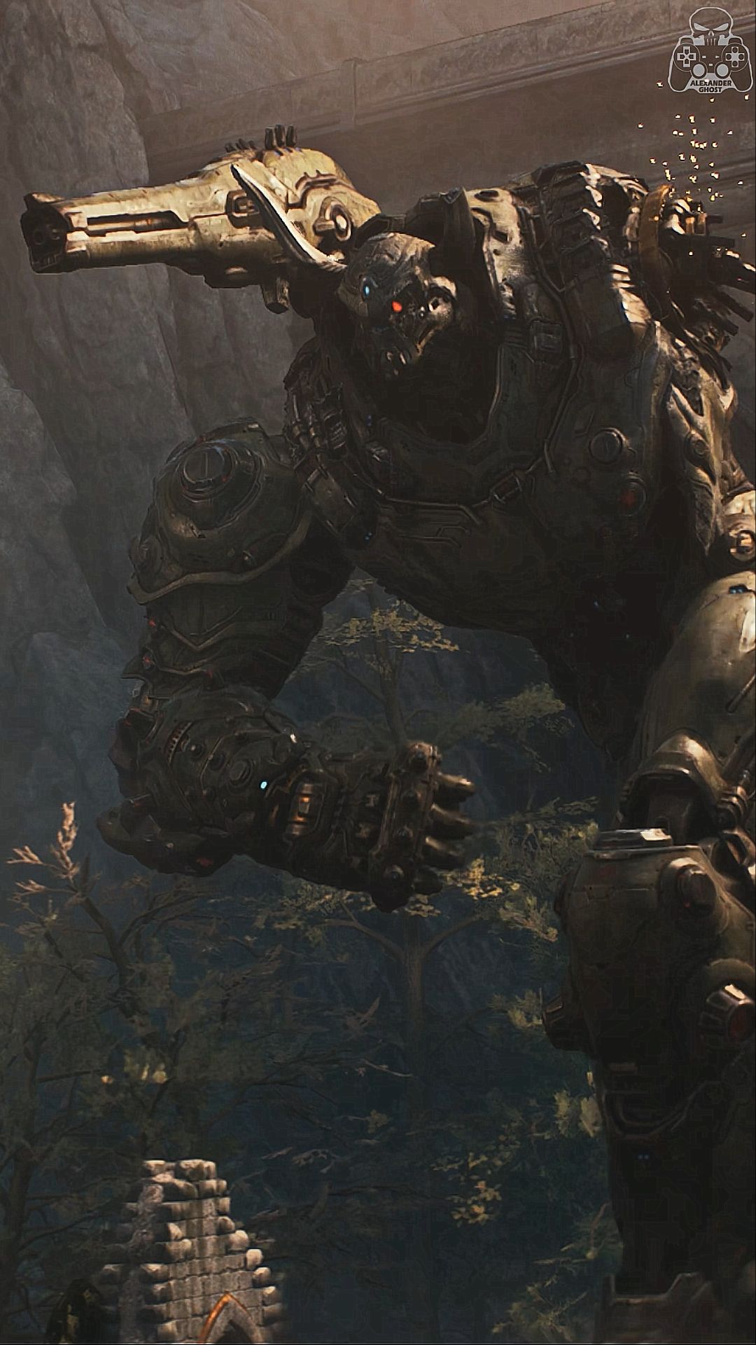 DOOM: The Dark Ages титан в броне отключает отражающий щит кинув в него атлана #doomthedarkages