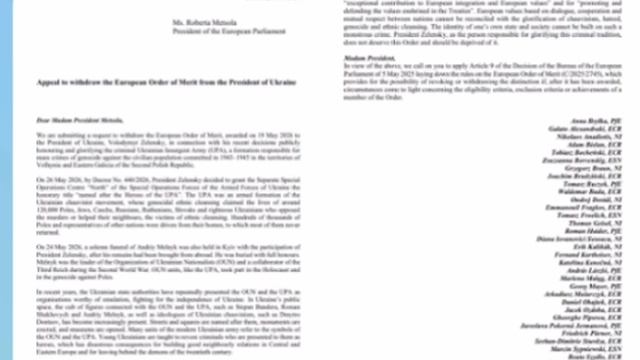 ‼️🇺🇦🇪🇺 Зеленского хотят лишить ордена "За заслуги" перед Европой из-за прославления нацизма смотреть онлайн