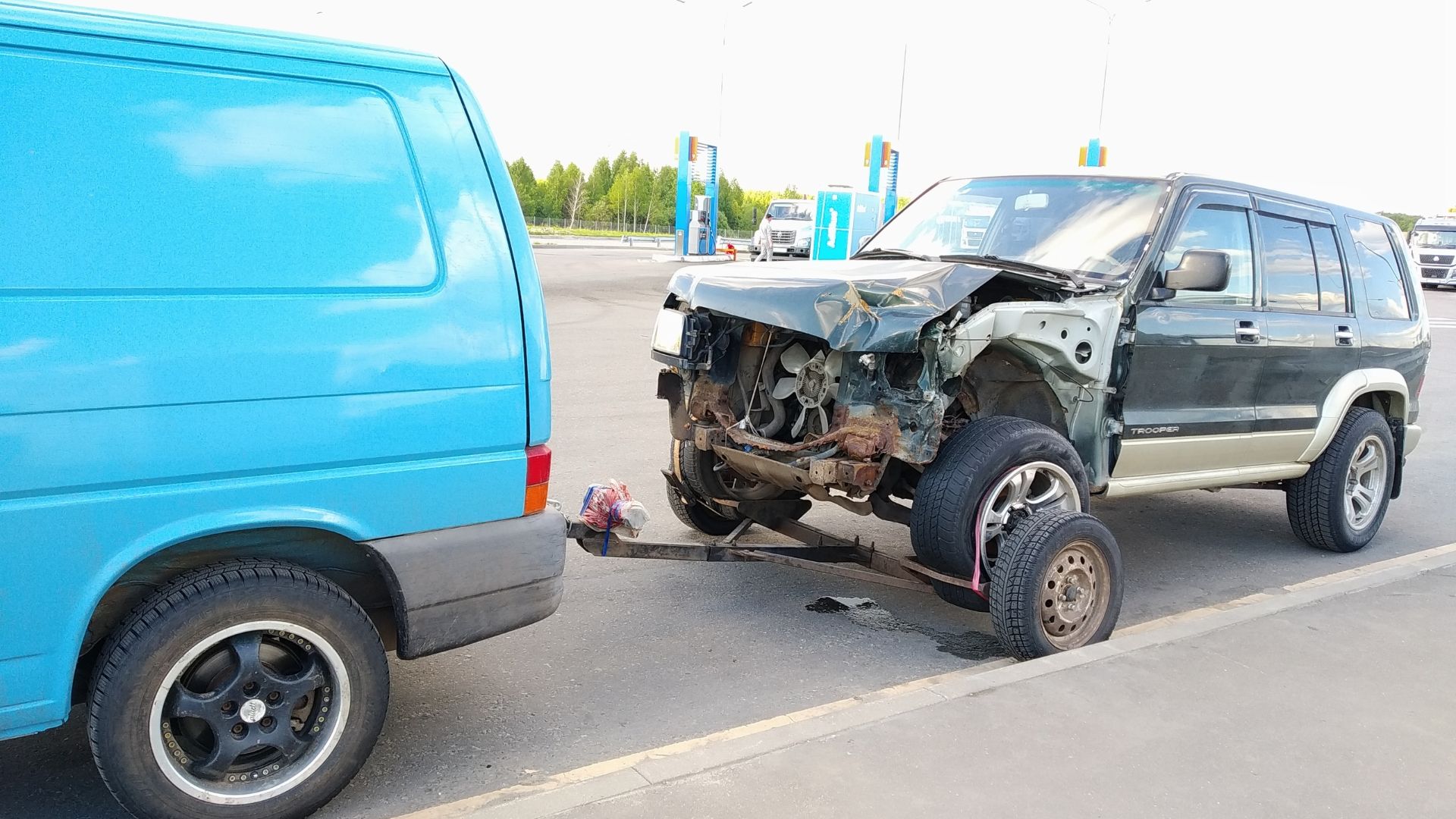 1450 км на Жёсткой сцепке с битым авто на хвосте . смотреть онлайн