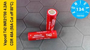 Vapcell T42 INR21700 4200mAh обзор высокотокового аккумулятора
