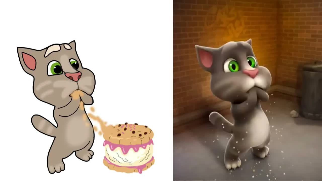ГОВОРЯЩИЙ ТОМ КОШКА 1 И 2 КАРТУН ИГРЫ ДЛЯ ДЕТЕЙ СМЕШНЫЕ РИСУНКИ МЕМЫ