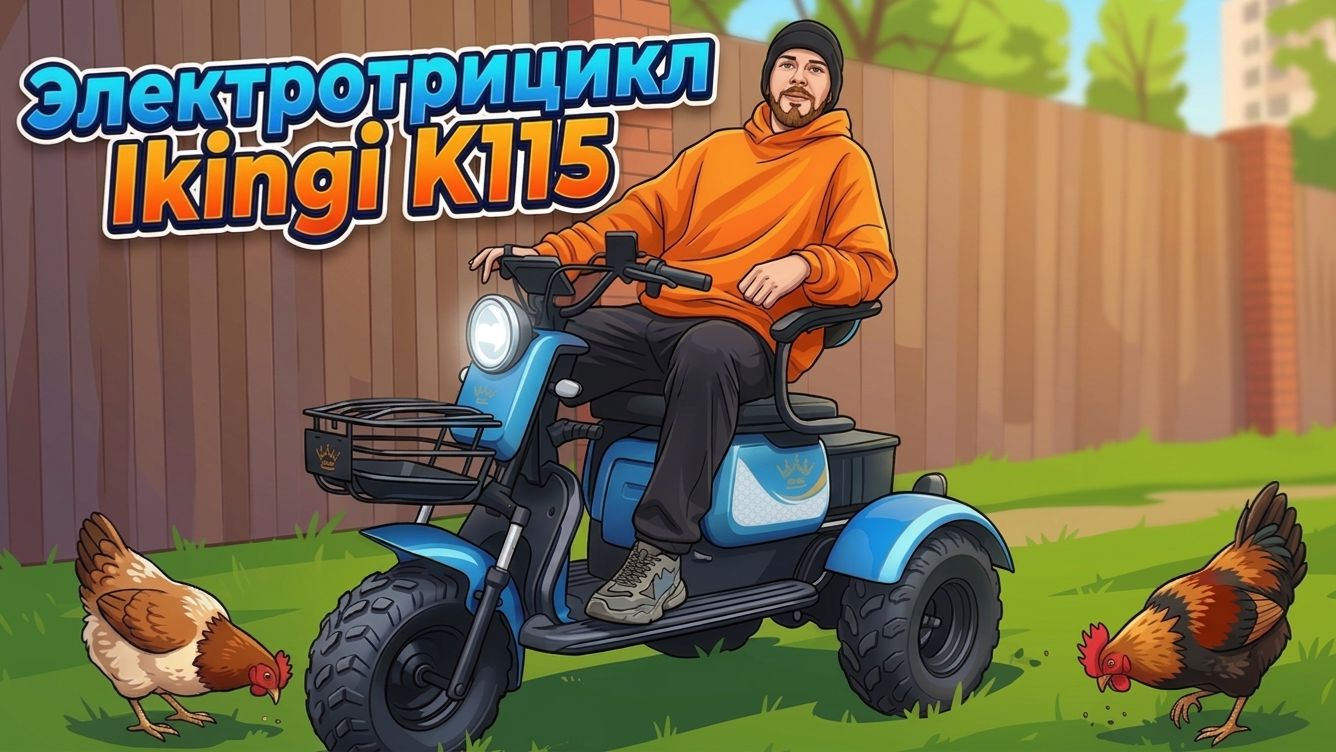 Обзор на электроскутер трицикл Ikingi K115 смотреть онлайн