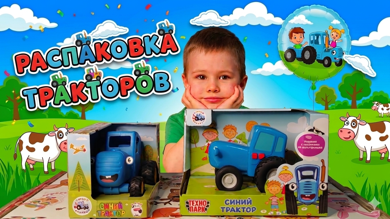 2 СИНИХ ТРАКТОРА!😍 РАСПАКОВКА ИГРУШЕК смотреть онлайн
