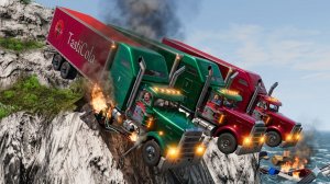 BeamNG/Drive - Безумные Аварии на скале автомобилей
