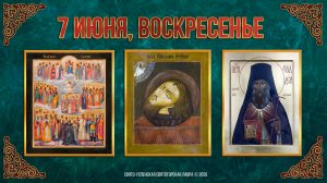 Всех святых. 3-е обре́тение главы Иоанна Предтечи. Прп. Фаддея, архим. Святогорского 7 июня 2026г.