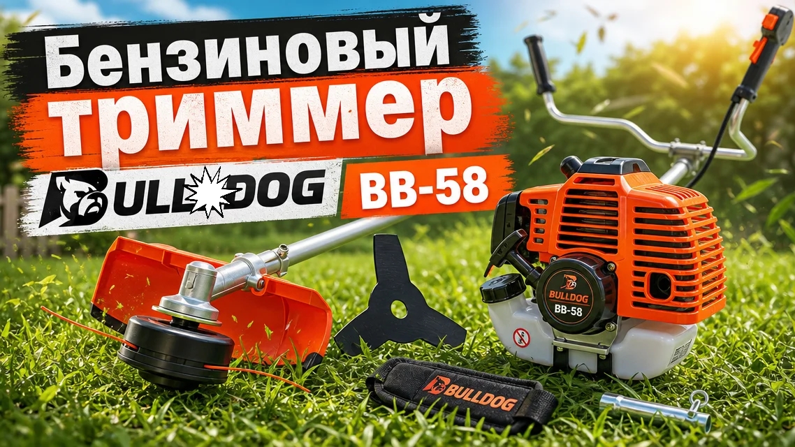 Бензиновый триммер с разборной штангой для травы BULLDOG BB-58 ! ОБЗОР И РАСПАКОВКА! смотреть онлайн