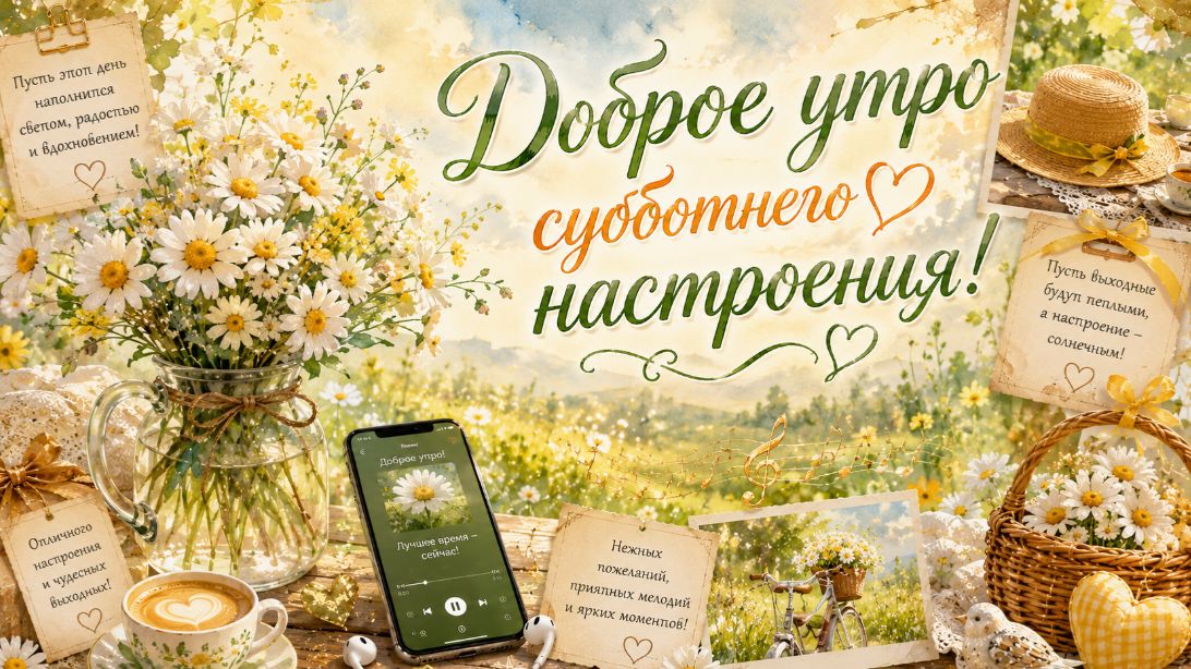 Доброе утро субботнего настроения – красивая музыкальная открытка для выходных смотреть онлайн