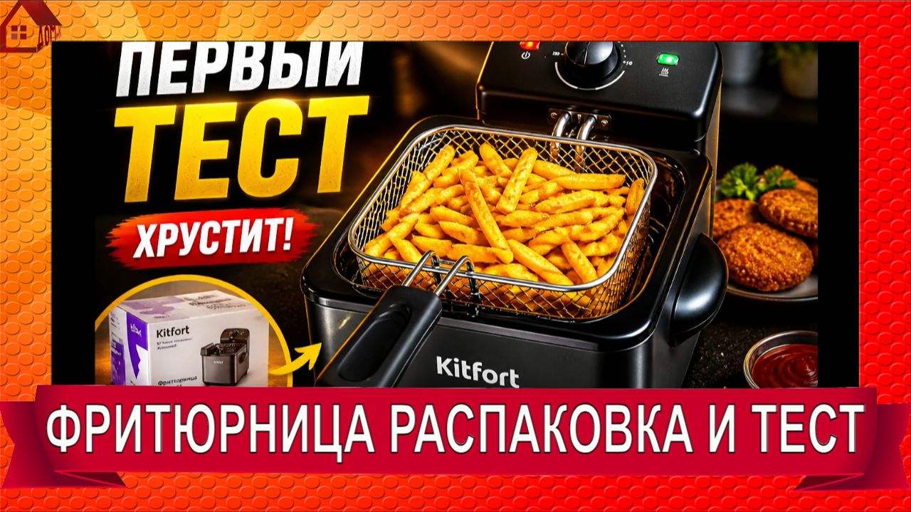 ФРИТЮРНИЦА KITFORT KT-4051 * РАСПАКОВКА и первый тест - жарю картошку фри и котлетки