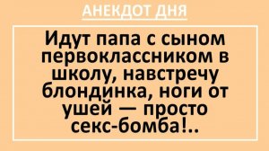Идут папа с сыном первоклассником в школу, навстречу блондинка... | Анекдоты смешные | Юмор