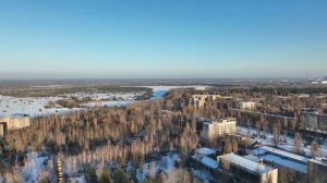 03 - Чернобыль 2023. Зимняя Припять и завод Юпитер с высоты птичьего полета