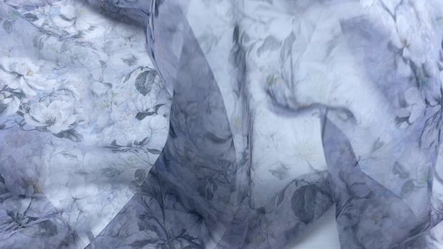 Шифон голубого цвета с принтом цветущие веточки 24315 смотреть онлайн