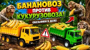 Название:  ОБЕЗЬЯНЫ УКРАЛИ НАШИ МАШИНКИ! 😱 Банановоз против диких обезьян 🐒🍌