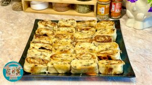Сытная закуска: рулетики из лаваша с картофелем и шампиньонами