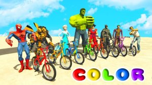 Веселые супергерои на цветных BMX и гидроциклах для детей. Мультики для детей и малышей