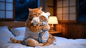Рыжий котёнок один дома, а мама-кошка всю ночь усердно работает 😿❤️ #Смешные видео о кошках
