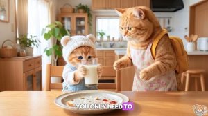 Мама-кошка проспала и заставила рыжего котенка опоздать в школу 🐱🏫