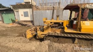 First Session Of Project Building Foundation Village Road By Bulldozer Moving Sand Into Water