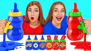 Красно-Синий Челлендж #4 # Едим продукты одного цвета целый день с Multi DO Challenge