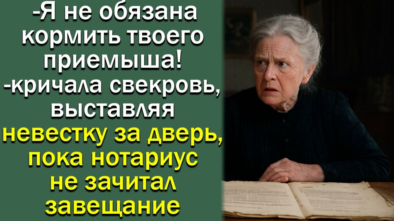 -Я не обязана кормить твоего приемыша! -кричала свекровь,выставляя невестку за дверь, пока нотариус смотреть онлайн