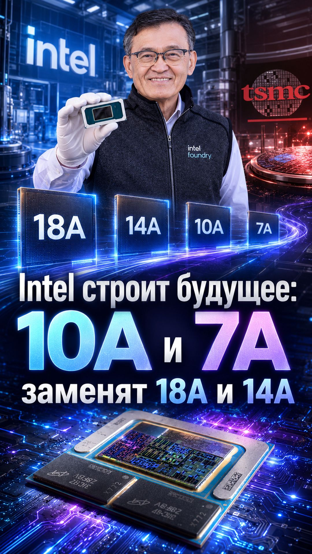 Intel готовит 10A и 7A: зачем компании техпроцессы следующего десятилетия