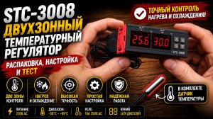 Терморегулятор, контроллер температуры двухзонный STC-3008