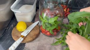 Компот из клубники. Мохито на зиму