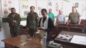 г.Ачинск.06.06.26г.Освящает протоиерей Валерий помещение штаба ветеранов  погран.войск. Автор  Елена