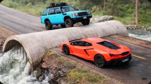 Автомобили против бетонной водопроводной трубы #2 в BeamNG Drive!