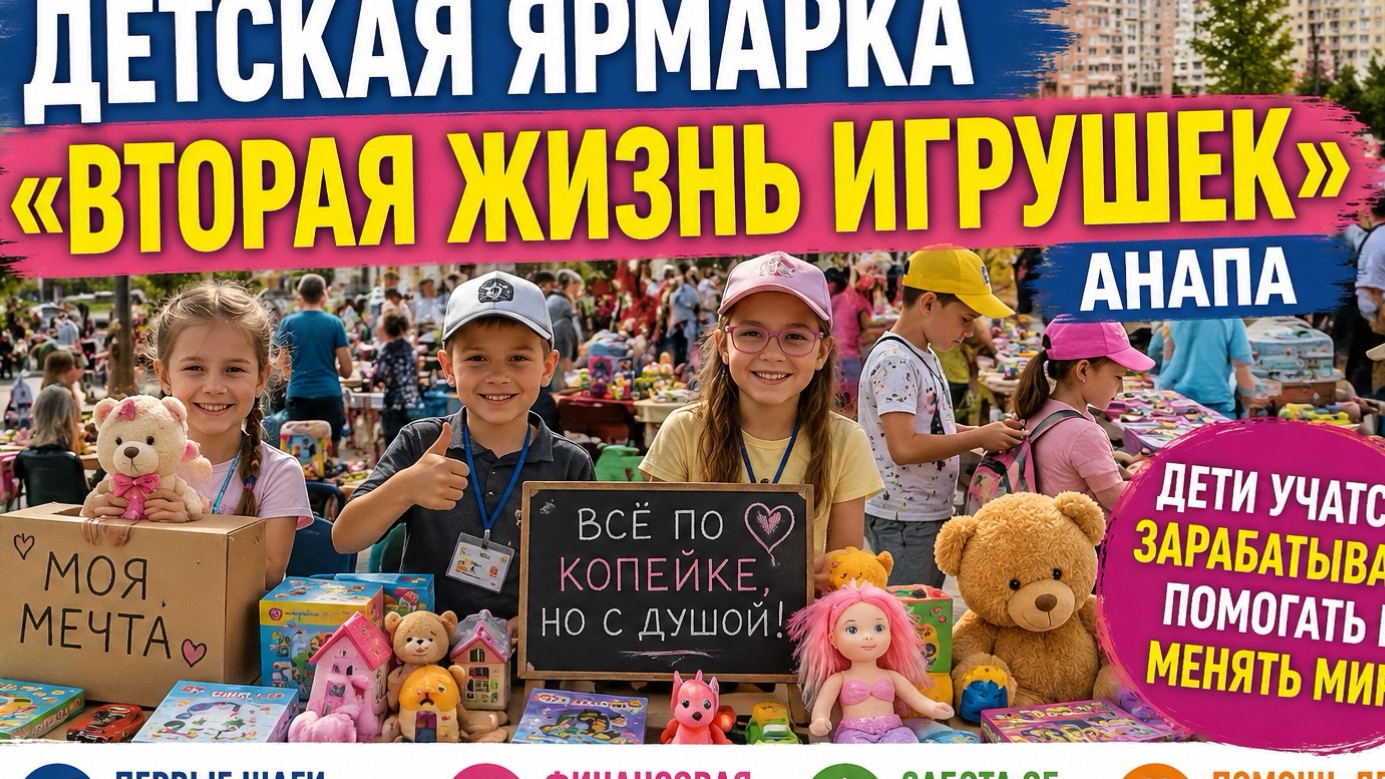🎈 ДЕТСКАЯ ЯРМАРКА «ВТОРАЯ ЖИЗНЬ ИГРУШЕК» | АНАПА