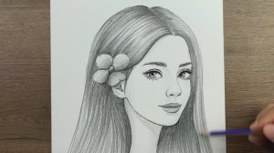 Как нарисовать красивую девушку — Пошаговое рисование красивой девушки — Простой портрет карандашом