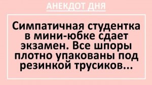 Симпатичная студентка в мини-юбке сдает экзамен... | Анекдоты смешные | Юмор