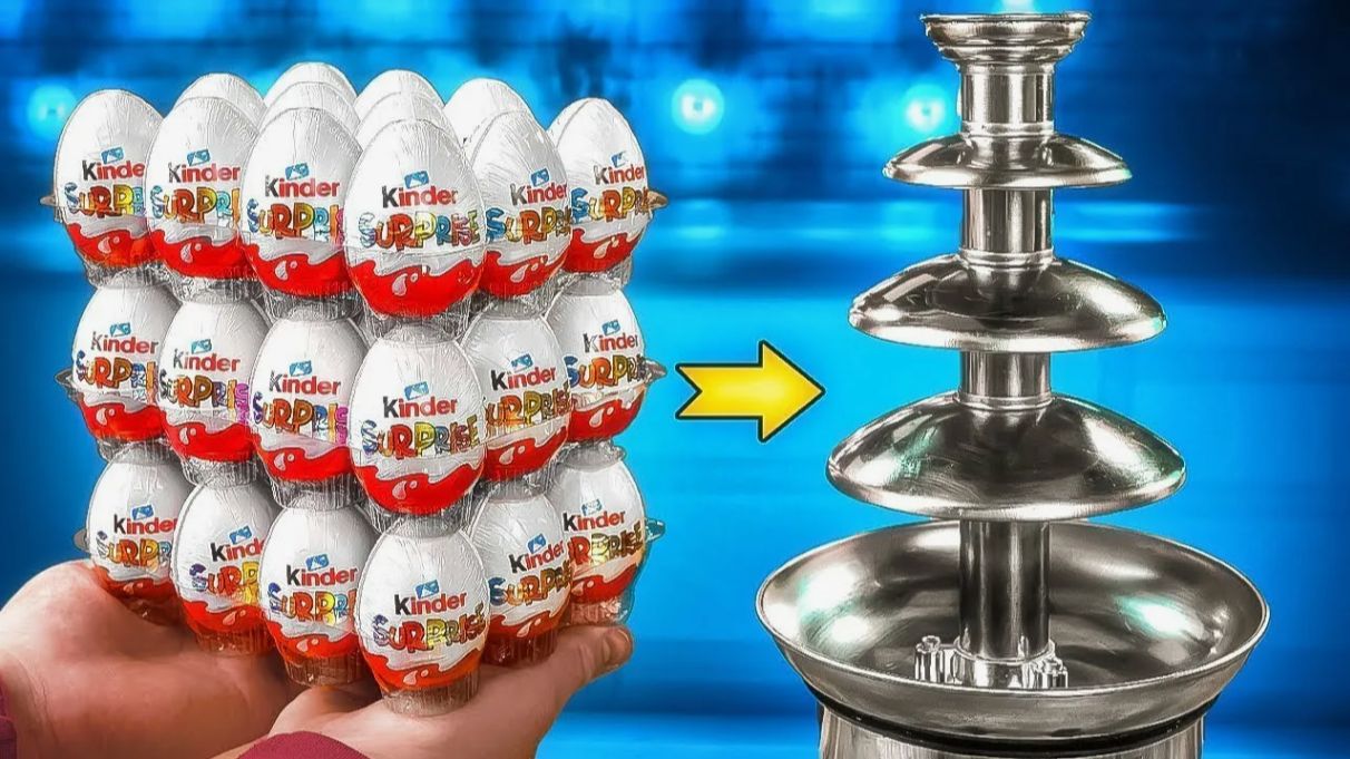 ШОКОЛАДНЫЙ ФОНТАН ИЗ КИНДЕР СЮРПРИЗОВ, ЖЕЛЕЙНЫХ МИШЕК , МАРШМЭЛЛОУ ,КАРАМЕЛИ ,МЁДА. VANZAI смотреть онлайн